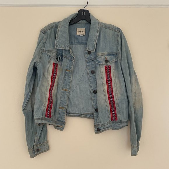 Denim Jacket with Handmade Mexican Embroidery - Picture 1 of 3